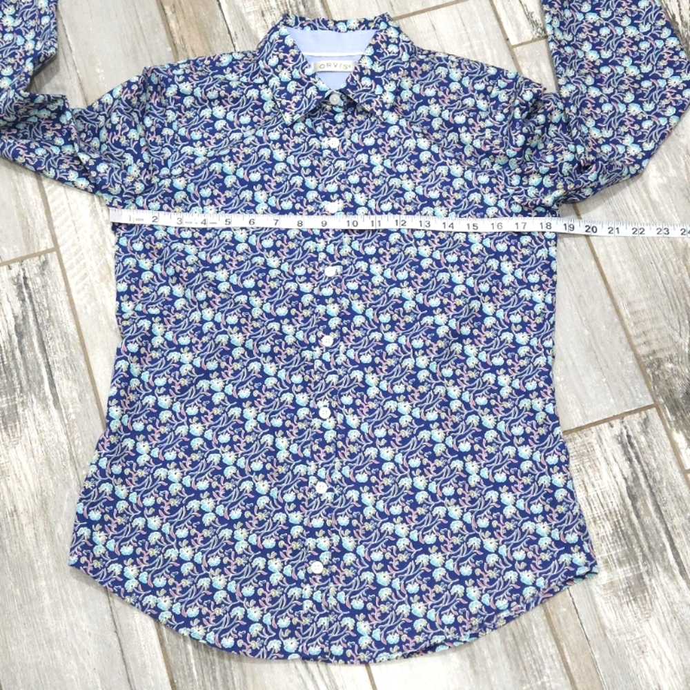 NWOT ORVIS Floral 100% Cotton Fitted Button Closure Shirt - Picture 10 of 11